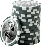 ABS Cashgame Poker Chips €0,25 grijs (25 stuks)- pokerchips - pokerfiches - ABS chips - pokerspel - pokerset - poker set