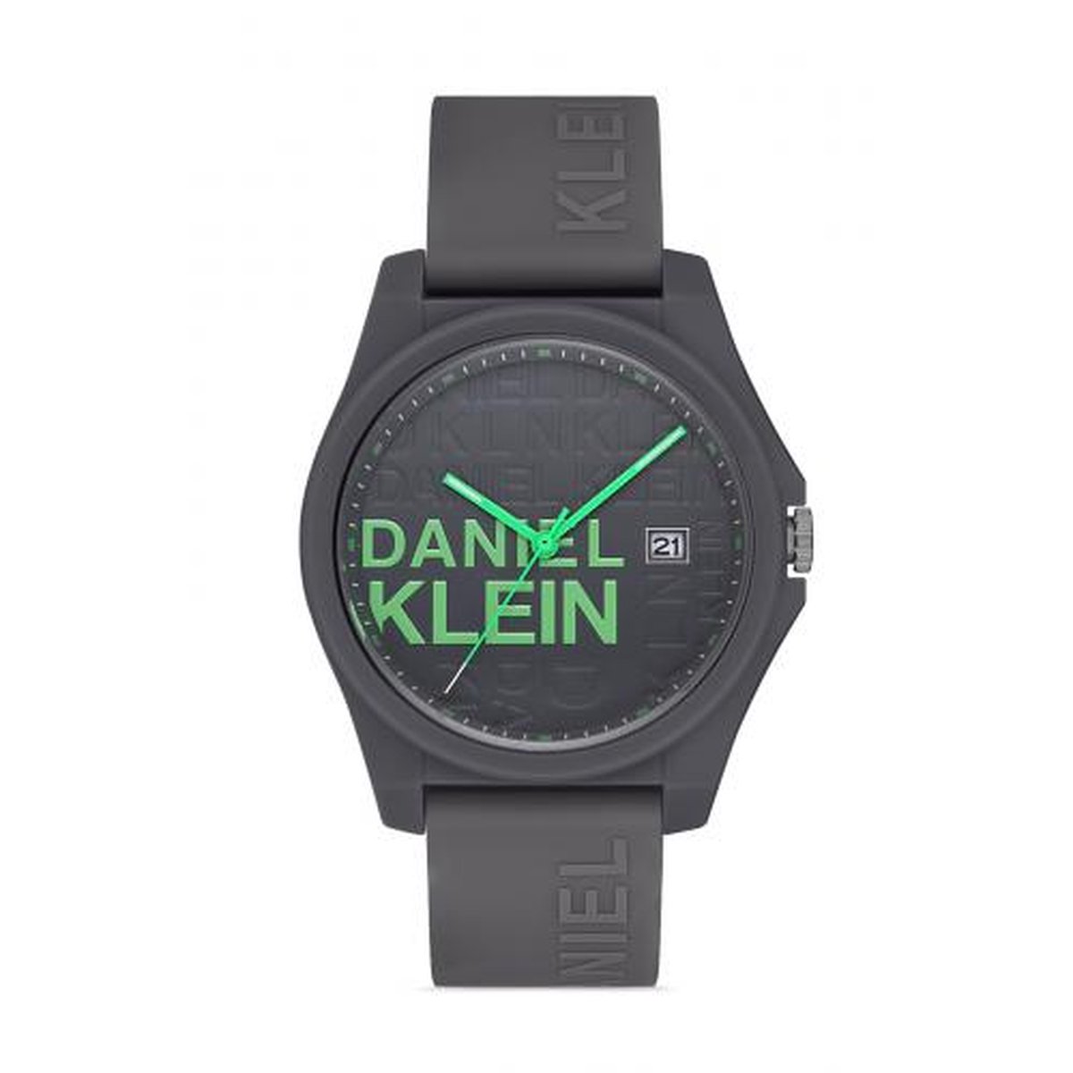 Daniel Klein DK.1.12865-6 - Horloge - Analoog - Mannen - Heren - siliconen band - rond - Grijs - Groen