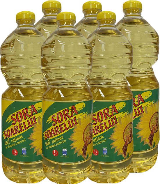 Sora Zonnebloemolie 4 x 1L Zonnebloem olie Sunflower Oil Frituurolie