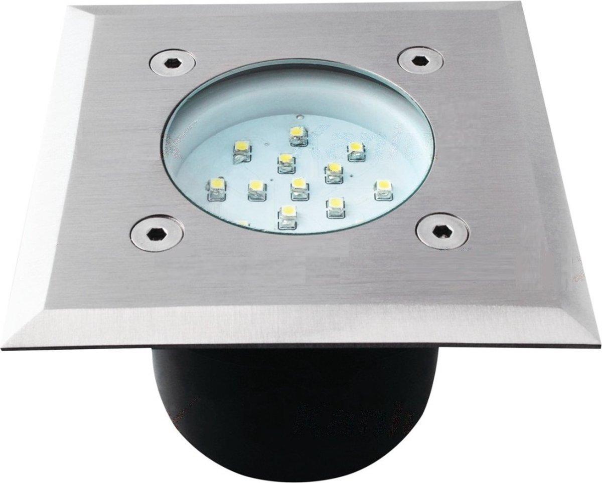 LED grondspot - 0,7W - 65mm - Koud wit - Inbouw - Vierkant