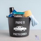 ByMi| Auto poetsemmer set Papa| Vaderdag | Cadeautje | Opa | Cadeau voor hem| Gepersonaliseerd
