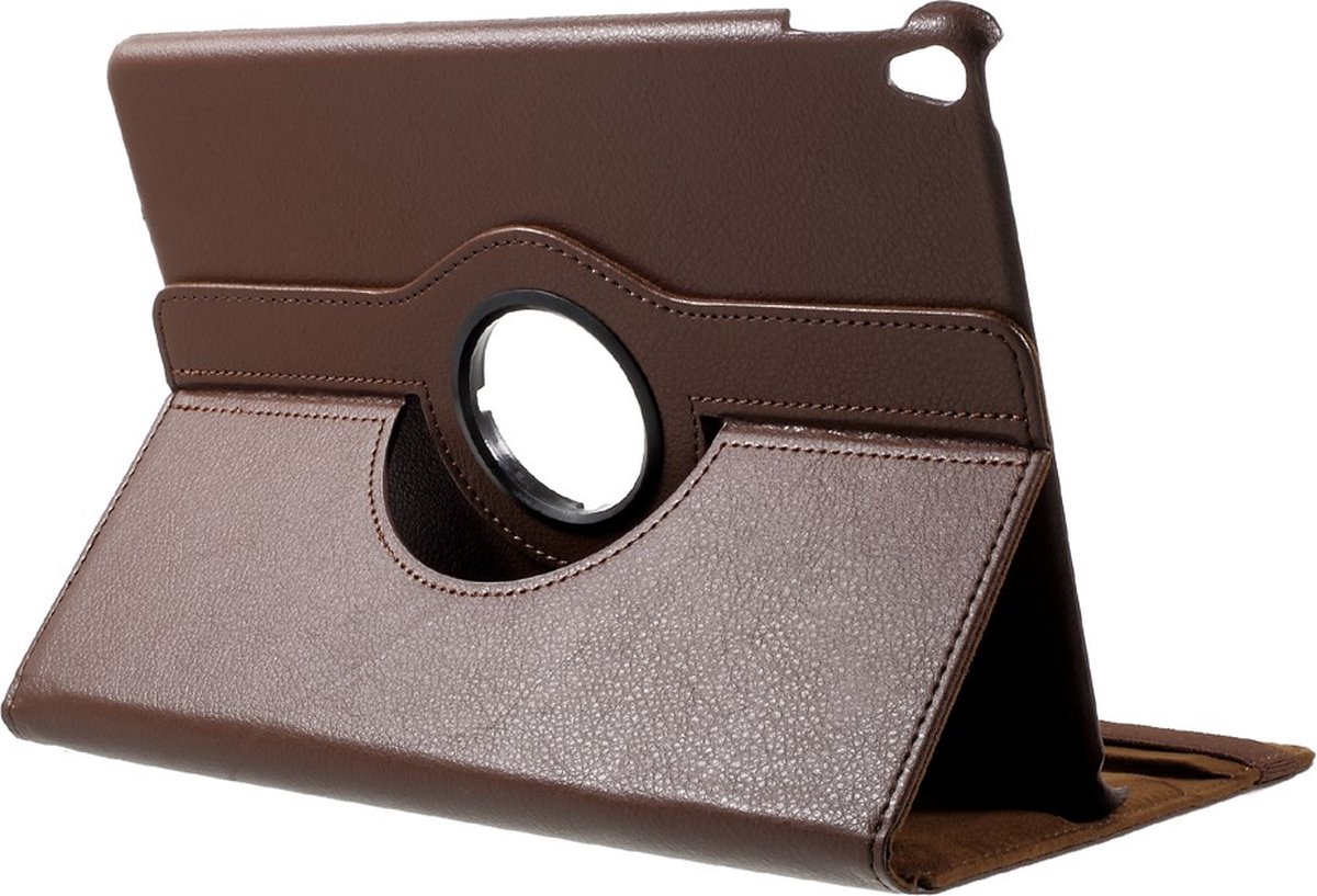 Peachy Lederen geschikt voor iPad Air 3 (2019) & iPad Pro 10.5 & iPad 10.2 inch draaibaar cover case - Bruin Standaard