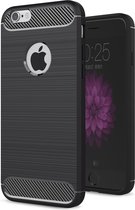 Peachy Carbon Armor beschermhoes hoesje iPhone 6 6s TPU - Zwart