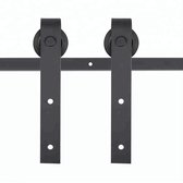 Système de porte coulissante - Effet fer forgé noir mat - 2 pièces - avec manuel - Ensemble complet - Le poids maximum de charge est de 100 kilogrammes