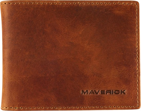 Maverick - new man - portomonnee - billfold - RFID -  Volnerf rundsleder - cognac