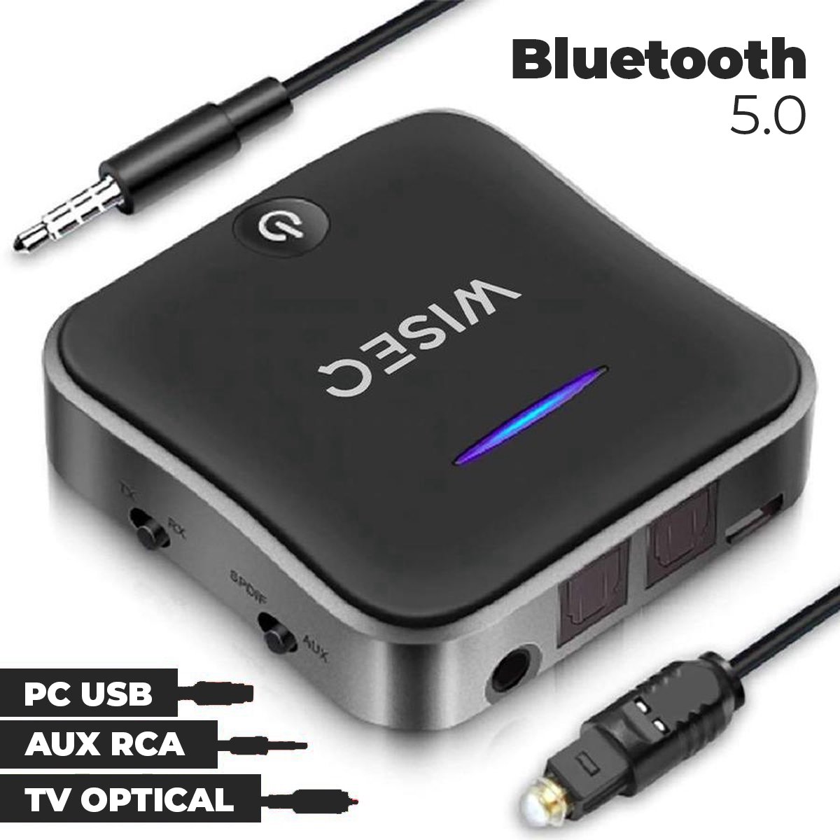 WiseQ Bluetooth Transmitter & Receiver | 2-in-1 Audio Adapter | TV, PC &  Auto | bol.com
