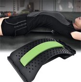 Backstretcher voor rugklachten – Rugstretcher – Zwart met groen - Comfortabele back stretcher met Zachte Massage Pads – Rugstrekker – Verstelbare backstretcher – Back straightener