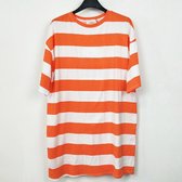 t-shirt jurk gestreept | oranje