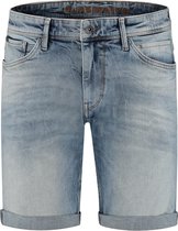 Purewhite -  Heren Skinny Fit   Korte Broek  - Blauw - Maat 31