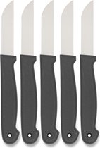 Schilmesje - Schilmesjes 5 stuks - Roestvrij staal - Zwarte handvaten