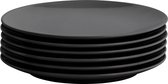Lite-Body Hermes Dessertbord , Ontbijtbord - Set van 6 stuks - Ø20 cm - Stoneware - Zwart mat