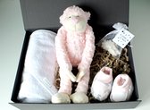 Giftbox Pink Monkey - cadeau baby meisje - kraamcadeau - babyshower - kraammand
