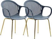 Eetkamerstoelen - Set van 2 - Blauw - Kunststof - Modern - Praktisch