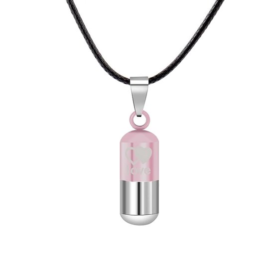 Fako Bijoux® - Ketting Ashanger / Assieraad - Love - Roze