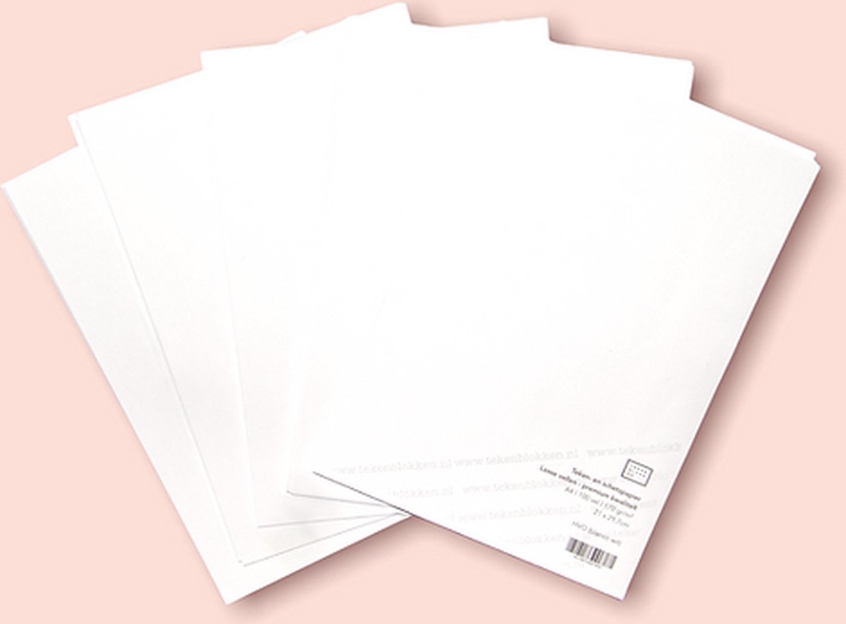 Tekenpapier - Schetspapier - 140 grams HVO wit - A4 - 21x29,7 cm - 100 vel - Premium kwaliteit - Losse vellen - Tekenblokken.nl