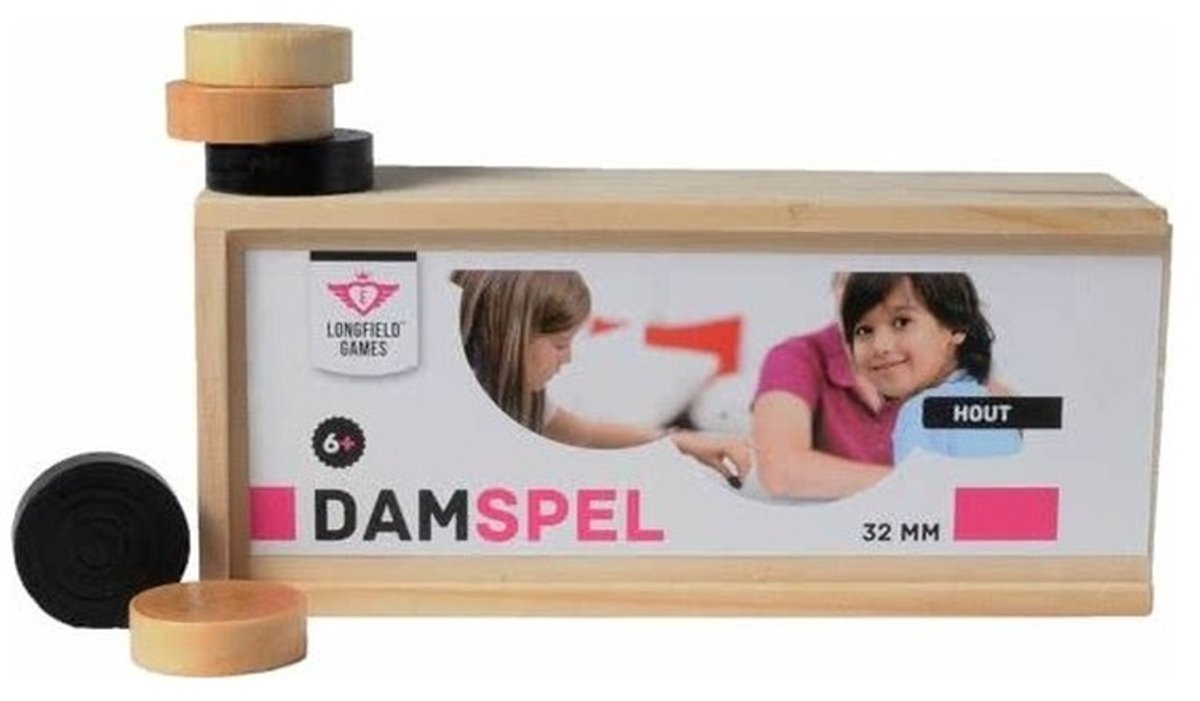 Compleet damspel met dambord en damstenen - familie spelletjes sets — afbeelding 3