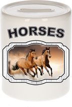 Dieren liefhebber bruin paard spaarpot  9 cm jongens en meisjes - keramiek - Cadeau spaarpotten paarden liefhebber