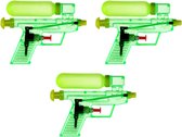 3x Waterpistool/waterpistolen groen 15 cm