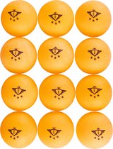 12 t.t. ballen, kleur oranje, 3 ster competitie, 40 mm