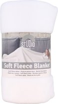 Studio Home Fleece deken - fleece plaid - fleece deken - super zacht - wit - 130 x 160
