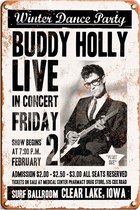 Signs-USA - Concert Sign - metaal - Buddy Holly - 30 x 40 cm