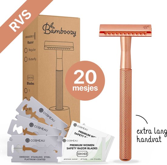 Bamboozy Safety Razor RVS + 20 Scheermesjes