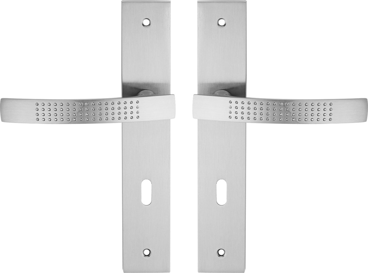 INSPIRE - 2 deurs beslag LOUNA - lange platenset - hartafstand 195 mm - aluminium - mat grijs