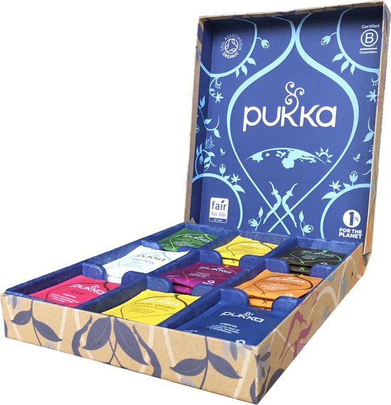 Pukka Original Kruidenthee Geschenkdoos - 9 blends biologische kruidenthee, ook leuk als verjaardagscadeau - 45 zakjes - Theedoos - GB-BIO-05 cadeau geven
