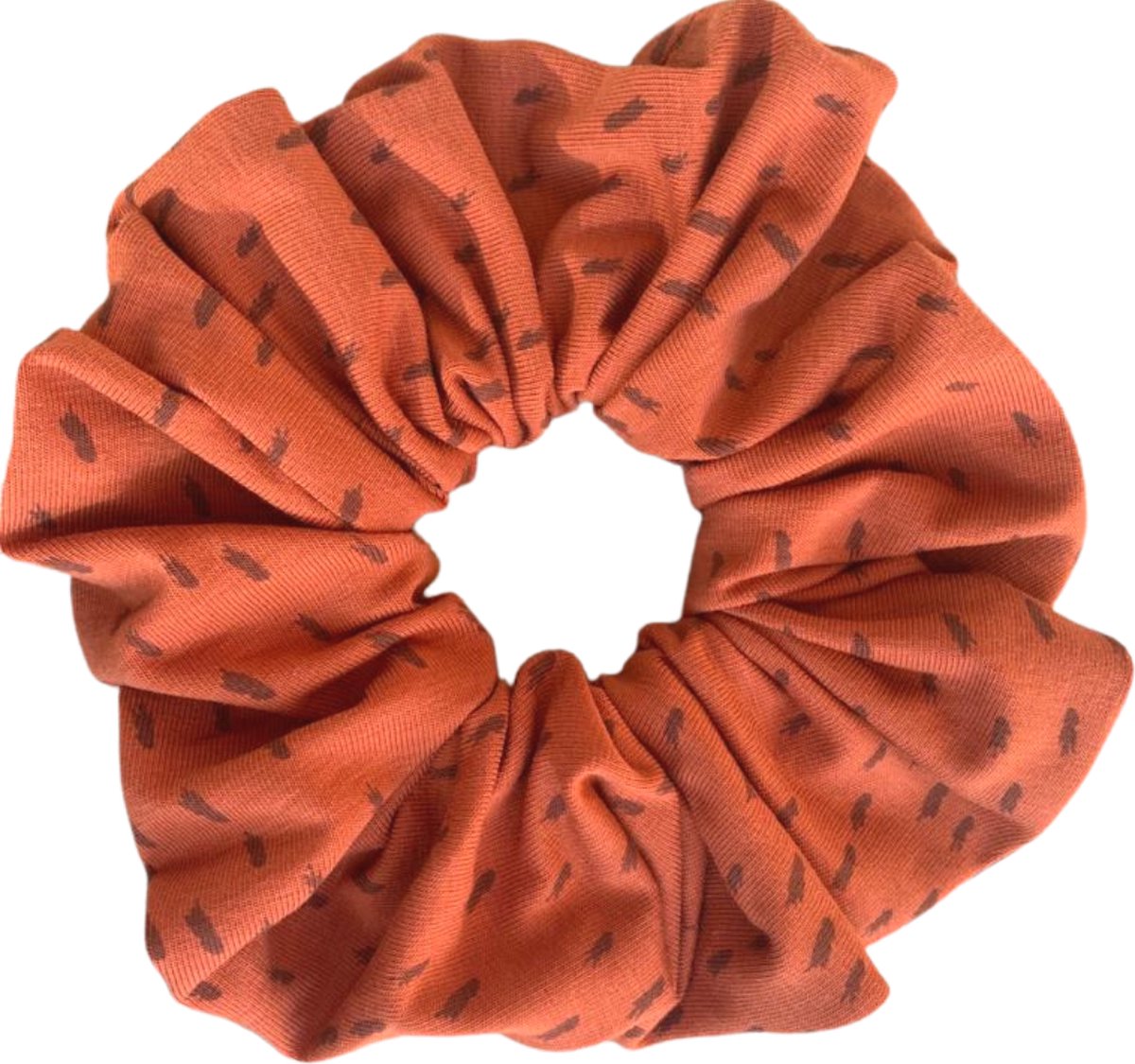 XLScrunchie - Handmade - Oversized - Effen - Oranje streepjes - Diameter circa 16 cm - 95% katoen, 5% ea - Zacht voor je haar - Leuke variant voor haarelastiekjes - Haaraccessoires - haarwokkel - Fashiongoodiez.nl