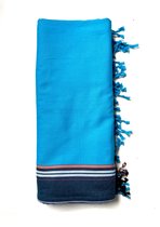 Kikoy handdoek Turqouise blauw | Lichtgewicht | Sneldrogend | Veelzijdig | Kleurrijk | Handgemaakt | Topkwaliteit.