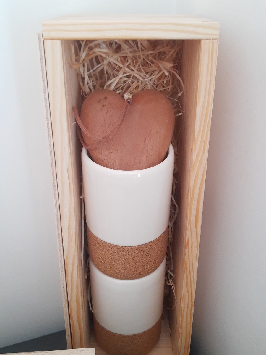 Amorim -Dg naturel lifestyle - giftbox - goodmorning box 2 x latte tas kurk en keramiek
