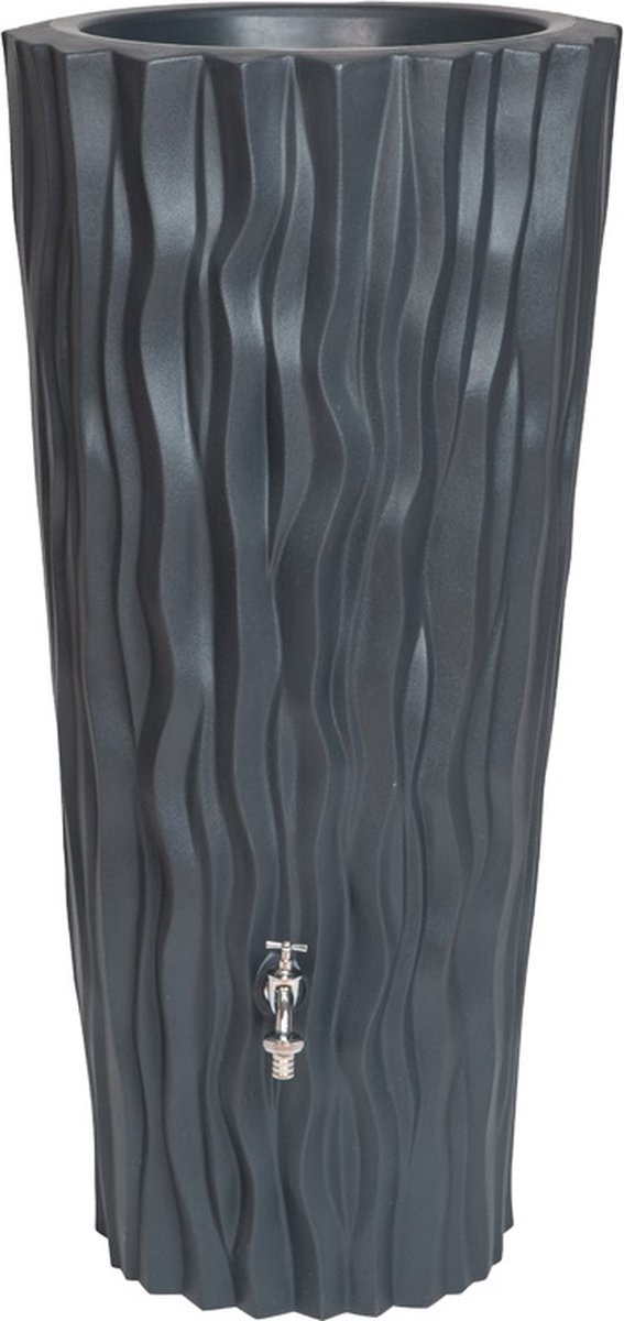 Regenton Flowers 160L | Regenvat antraciet met bloembak
