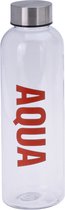 Bidon drinkfles/waterfles transparant/rood 500 ml met schroefdop- Sportfles/sportbidon - Kunststof
