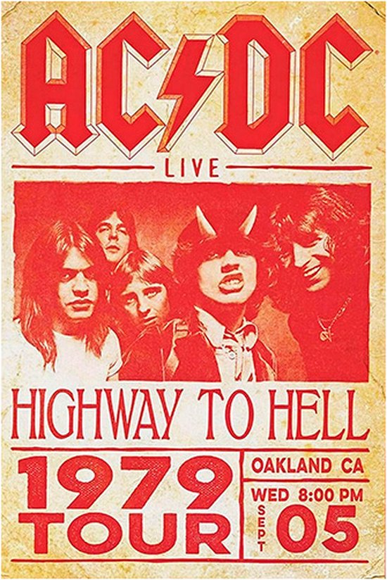 Signs-USA - Concert Sign - metaal - AC/DC - Oakland CA - 20 x 30 cm
