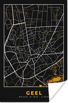 Poster Geel - Stadskaart - Kaart - Goud - Plattegrond - 20x30 cm