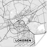 Poster België – Lokeren – Stadskaart – Kaart – Zwart Wit – Plattegrond - 100x100 cm XXL