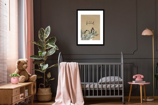 Cadre photo avec poster - Best amis - Amitié - Citations - Proverbes - Best ami - 60x80 cm - Cadre poster