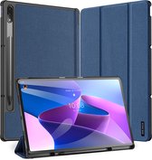 Tablethoes geschikt voor Lenovo Tab P12 Pro - Dux Ducis Domo Book Case - Cover met Houder voor Styluspen - Blauw