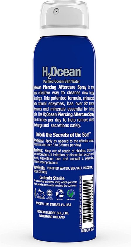 H2Ocean Zoutoplossing Piercing Spray - 120ml - Piercing Aftercare - Piercing Nazorg - Piercing Verzorging