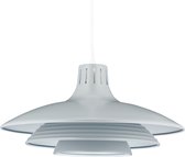 Relaxdays hanglamp metaal - ronde pendellamp keuken - eettafellamp - plafondlamp woonkamer - donkergrijs