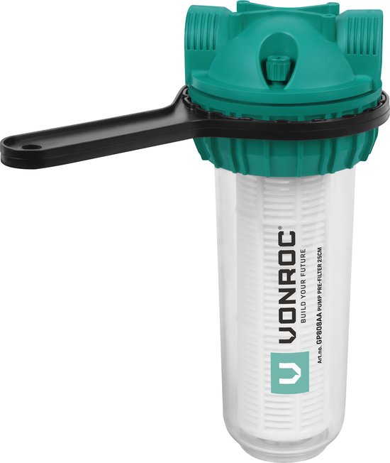VONROC Voorfilter voor pompen en hydrofoorpompen - 25cm - Max. 4300l/h - Universele voorzetfilter van VONROC — afbeelding 5