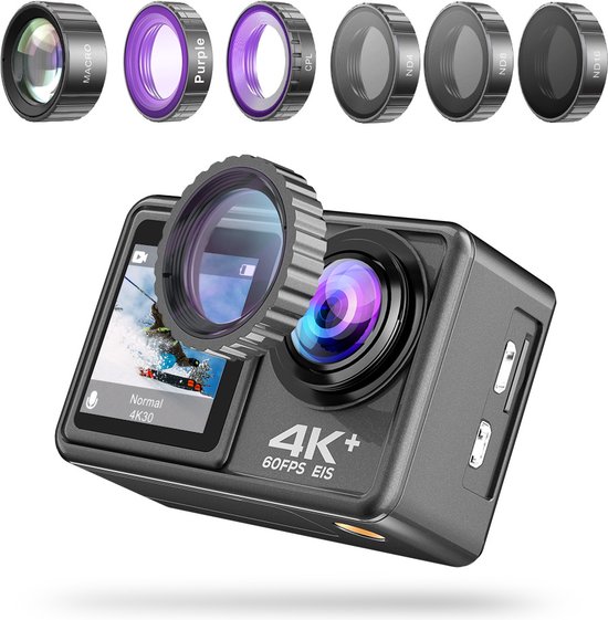 Lipa AT-S81ER 4K actioncamera IPS - Action camera waterdicht- Sony IMX sensor | bol.com