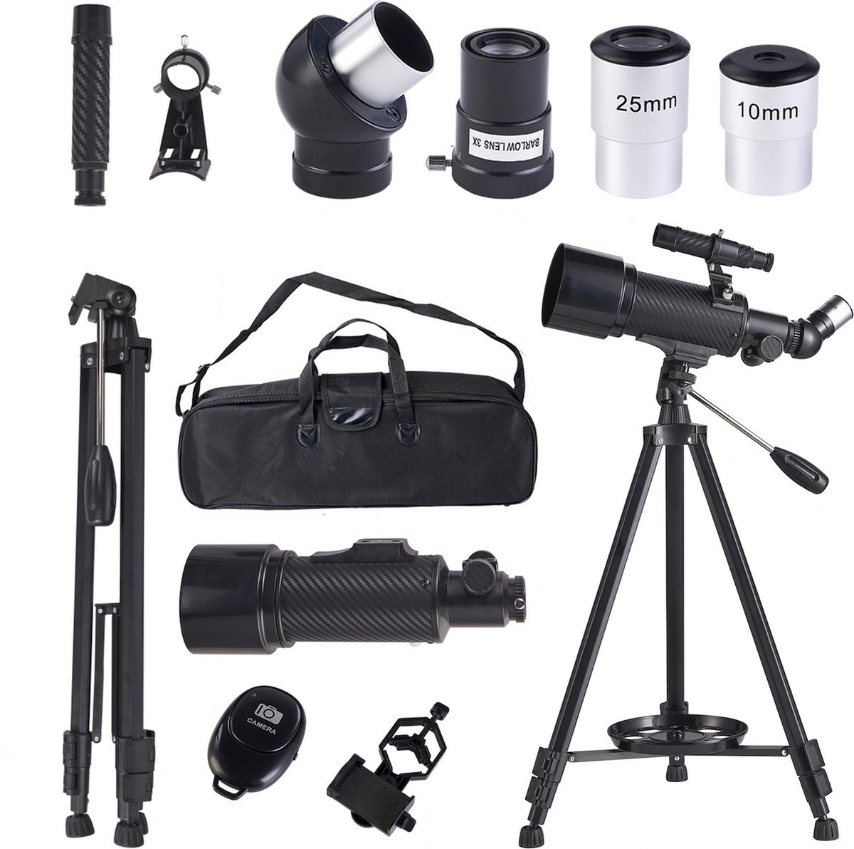 Mijiao Telescoop voor volwassenen, 70mm opening 400mm reistelescopen met zoekerkijker, verstelbare statief, telefoonadapter, rugzak, draagbare Mijiao Telescoop voor volwassenen, 70mm opening 400mm reistelescopen met zoekerkijker, verstelbare statief, telefoonadapter, rugzak, draagbare