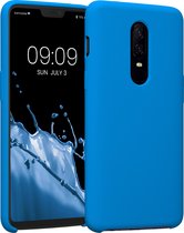 kwmobile telefoonhoesje geschikt voor OnePlus 6 - Hoesje met siliconen coating - Smartphone case in rifblauw
