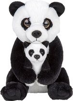 Pluche familie Zwart/witte Pandas knuffels van 22 cm - Dieren speelgoed knuffels cadeau - Moeder en jong knuffeldieren