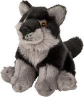 Pluche kleine wolf knuffel van 16 cm - Dieren speelgoed knuffels cadeau - Wolven Knuffeldieren