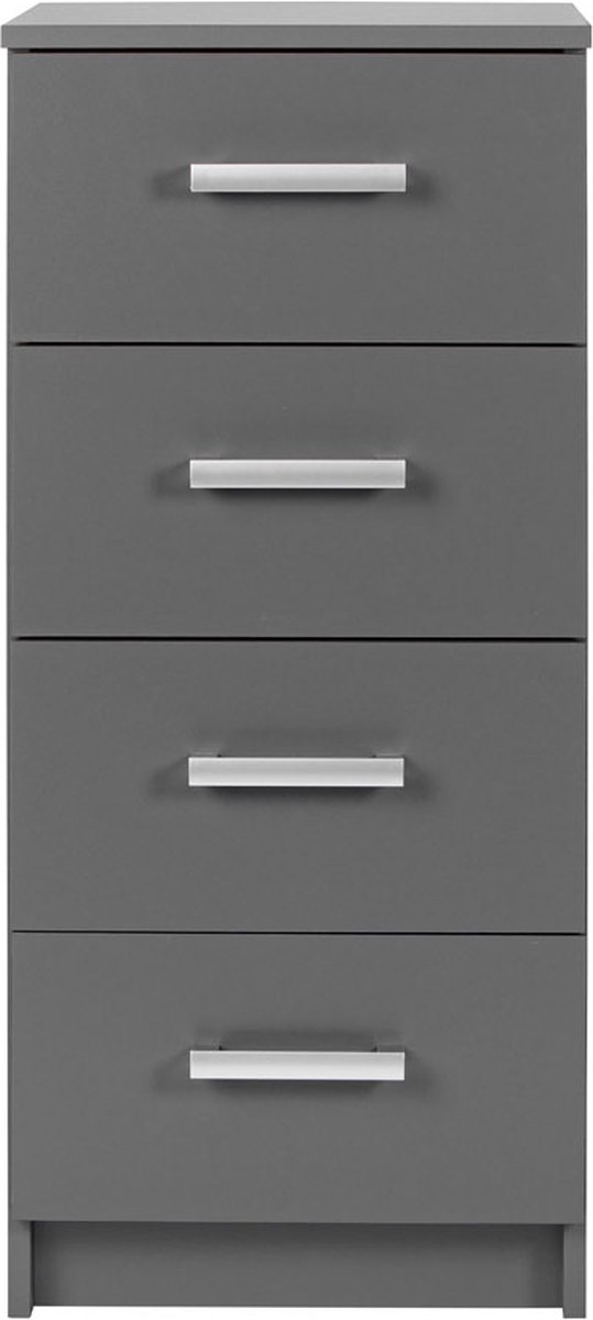 Ladekast Eden 4 lades - grafiet grijs - Interlink - Kasten - Grijs - Spaanplaat - Kasten -