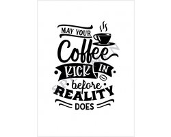 Wenskaart (10.5x14.8cm) A6- enkele koffie kaarten coffee kick in - 50 stuks excl.enveloppen | wenskaarten | groothandel