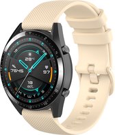 YONO Siliconen Sport Bandje 22mm - Horlogebandje geschikt voor Samsung Galaxy Watch 46mm / 3 (45mm) / Gear s3 - Polar Vantage M2 / Grit X - Garmin Vivoactive 4 / Venu 2 - Huawei Watch GT 3 (pro) / 2 - Amazfit GTR - Beige