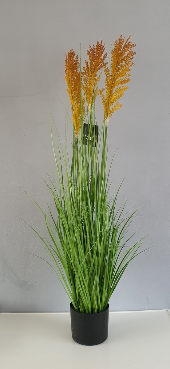 Mica Decorations Gras Kunstplant - H113 x Ø23 cm - Groen